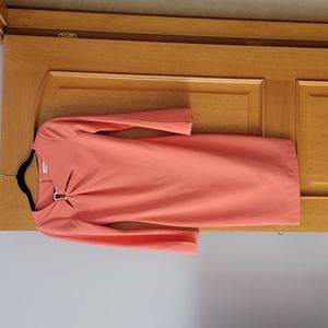 Calvin Klein beautiful pencil dress. Size 4. Peach color. Full back gold zipper